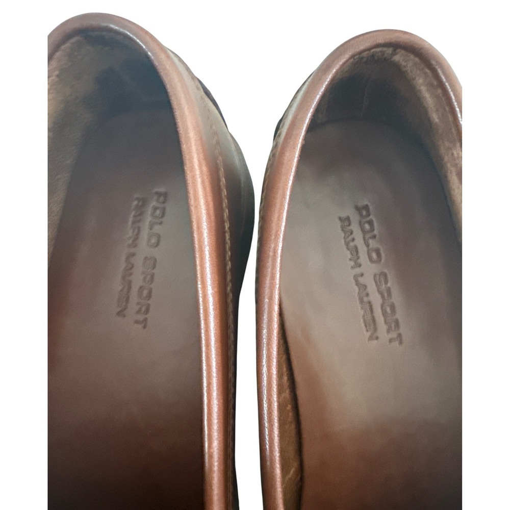 Vintage POLO Sport Ralph Lauren Atlanta Penny Loafer Leather Brown 10D NEW Prep - Picture 14 of 14